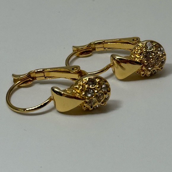 Gold Crystal Drop Earrings - Picture 4 of 8